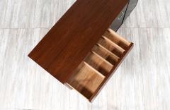  American of Martinsville Merton Gershun Walnut Dresser with Lacquered Doors Brass Accents - 2283495