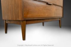  American of Martinsville Mid Century American of Martinsville High Boy Walnut Dresser Chest - 4148282