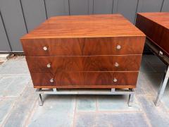  American of Martinsville Pair McCobb style American of Martinsville End Table Chrome Walnut Mid Century - 4729542