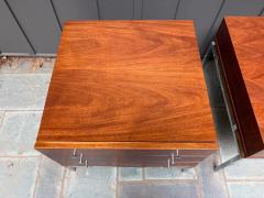  American of Martinsville Pair McCobb style American of Martinsville End Table Chrome Walnut Mid Century - 4729562