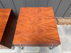  American of Martinsville Pair McCobb style American of Martinsville End Table Chrome Walnut Mid Century - 4729564