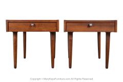  American of Martinsville Pair Mid Century End Side Tables Nightstands American of Martinsville - 3831290