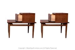  American of Martinsville Pair Mid Century Two Tier End Tables Nightstands American of Martinsville - 2979668