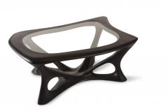  Amorph Amorph Ariella Coffee Table With Glass Top Solid Wood Ebony Finish - 1520788