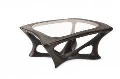  Amorph Amorph Ariella Coffee Table With Glass Top Solid Wood Ebony Finish - 1520792