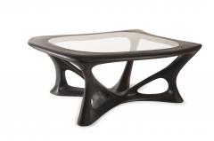  Amorph Amorph Ariella Coffee Table With Glass Top Solid Wood Ebony Finish - 1520794