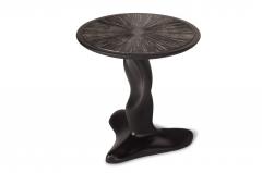  Amorph Amorph Helios Side Table Black Matte Lacquered Silver Leaves Gilding - 1119427