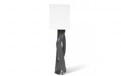  Amorph Ana Table Lamp Gray Lacquer With Ivory Silk Shade - 3463446