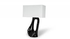  Amorph Ana Table Lamp in Black Glossy Lacquer and Ivory silk shade by Amorph - 4131353