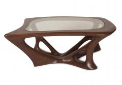  Amorph Ariella Coffee Table Solid Wood Walnut Stained with Glass Top - 1228159