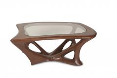  Amorph Ariella Coffee Table Solid Wood Walnut Stained with Glass Top - 1228161