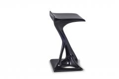  Amorph Bar Stool Lacquer Dark Gray Metallic Finish Contemporary Modern - 604704