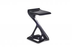  Amorph Bar Stool Lacquer Dark Gray Metallic Finish Contemporary Modern - 604705