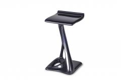  Amorph Bar Stool Lacquer Dark Gray Metallic Finish Contemporary Modern - 604707