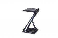  Amorph Bar Stool Lacquer Dark Gray Metallic Finish Contemporary Modern - 604709