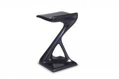  Amorph Bar Stool Lacquer Dark Gray Metallic Finish Contemporary Modern - 604710