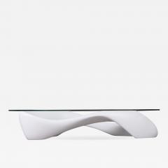  Amorph Contemporary Coffee Table White Lacquered Finish - 605519