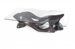  Amorph Contemporary Sculaptural Coffee Table Solid Ash Wood with Graphite Walnut Stain - 588789