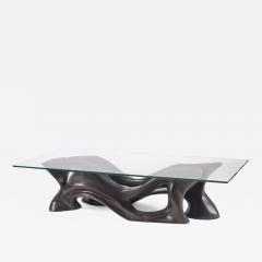  Amorph Contemporary Sculaptural Coffee Table Solid Ash Wood with Graphite Walnut Stain - 591442