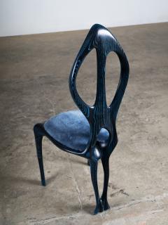  Amorph Fey Dining Chair Ebony Stain with blue Serused on Ash wood by Amorph - 4503275