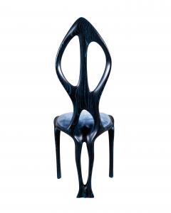  Amorph Fey Dining Chair Ebony Stain with blue Serused on Ash wood by Amorph - 4597128
