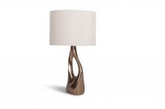  Amorph Helix Table Lamp Cast Bronze with Ivory Silk Shade - 2690980