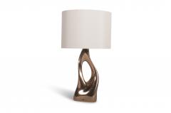  Amorph Helix Table Lamp Cast Bronze with Ivory Silk Shade - 2690981