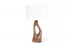  Amorph Helix Table Lamp Natural stain on walnut wood with Oval Ivory Silk shade - 3446926