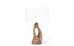  Amorph Helix Table Lamp Natural stain on walnut wood with Oval Ivory Silk shade - 3446927