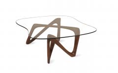  Amorph Ivy Coffee Table in Walnut Wood with Natural Stain and 1 2 Tempered Glass - 2338719