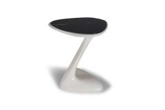  Amorph Palm side table in Whitewash stain on Ash wood with Black marble top - 3595550