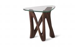  Amorph Ronia Side Table in Walnut wood with 1 2 tempered glass - 2950915