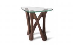  Amorph Ronia Side Table in Walnut wood with 1 2 tempered glass - 2950918