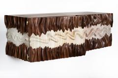  Amorph Sculpture Nuvia cabinet in Walnut White Oak Wood - 4626887
