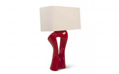  Amorph Vesta Table Lamp Red Lacquer with Ivory Shape - 2066722