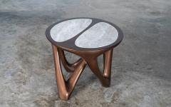  Amorph Ya side table in metallic lacquer with Stone Top - 4179039