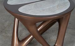 Amorph Ya side table in metallic lacquer with Stone Top - 4179040