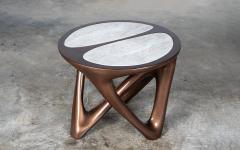  Amorph Ya side table in metallic lacquer with Stone Top - 4179041