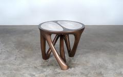 Amorph Ya side table in metallic lacquer with Stone Top - 4179043