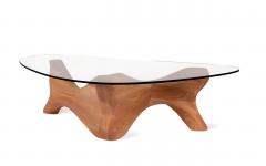  Amorph Zen coffee table in solid Ash wood Honey stain with glass - 2985565