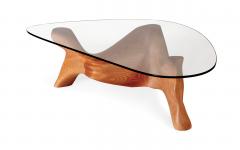  Amorph Zen coffee table in solid Ash wood Honey stain with glass - 2985568