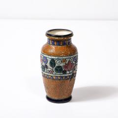  Amphora Ceramics Art Deco Ceramic Vase w Hummingbird in Multicolor Linear Glazing signed Amphora - 3600188