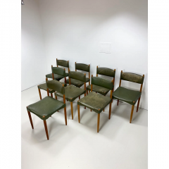  Anders Jensen 1950s Set of 8 Danish Leather Dining Chairs by Anders Jensen - 2935971