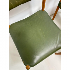  Anders Jensen 1950s Set of 8 Danish Leather Dining Chairs by Anders Jensen - 2935975