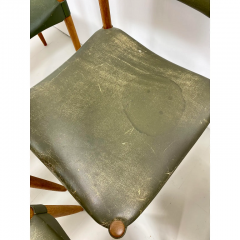  Anders Jensen 1950s Set of 8 Danish Leather Dining Chairs by Anders Jensen - 2935976
