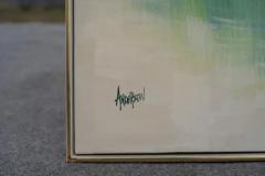  Anderson Large Abstract Waterlilies Painting Oil on Canvas Signed Anderson Circa 1970s - 4118038