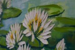  Anderson Large Abstract Waterlilies Painting Oil on Canvas Signed Anderson Circa 1970s - 4118069