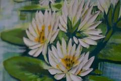  Anderson Large Abstract Waterlilies Painting Oil on Canvas Signed Anderson Circa 1970s - 4118075