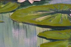  Anderson Large Abstract Waterlilies Painting Oil on Canvas Signed Anderson Circa 1970s - 4118081