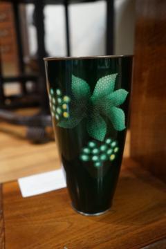  Ando A Showa period green gin bari trumpet vase by Ando - 2468727